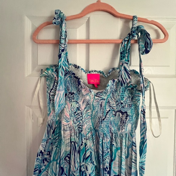 Blue print Lilly pulitzer stretchy dress size medium - Picture 2 of 6